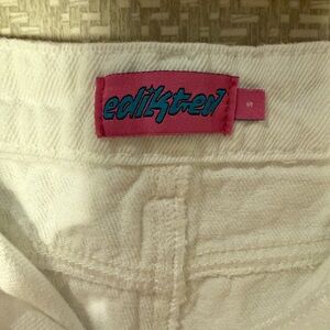 Edikted White Denim wide leg jeans